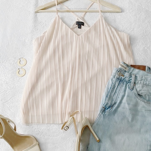 The Limited Pale Pink Pleated V-Neck Tank Top - Picture 2 of 8